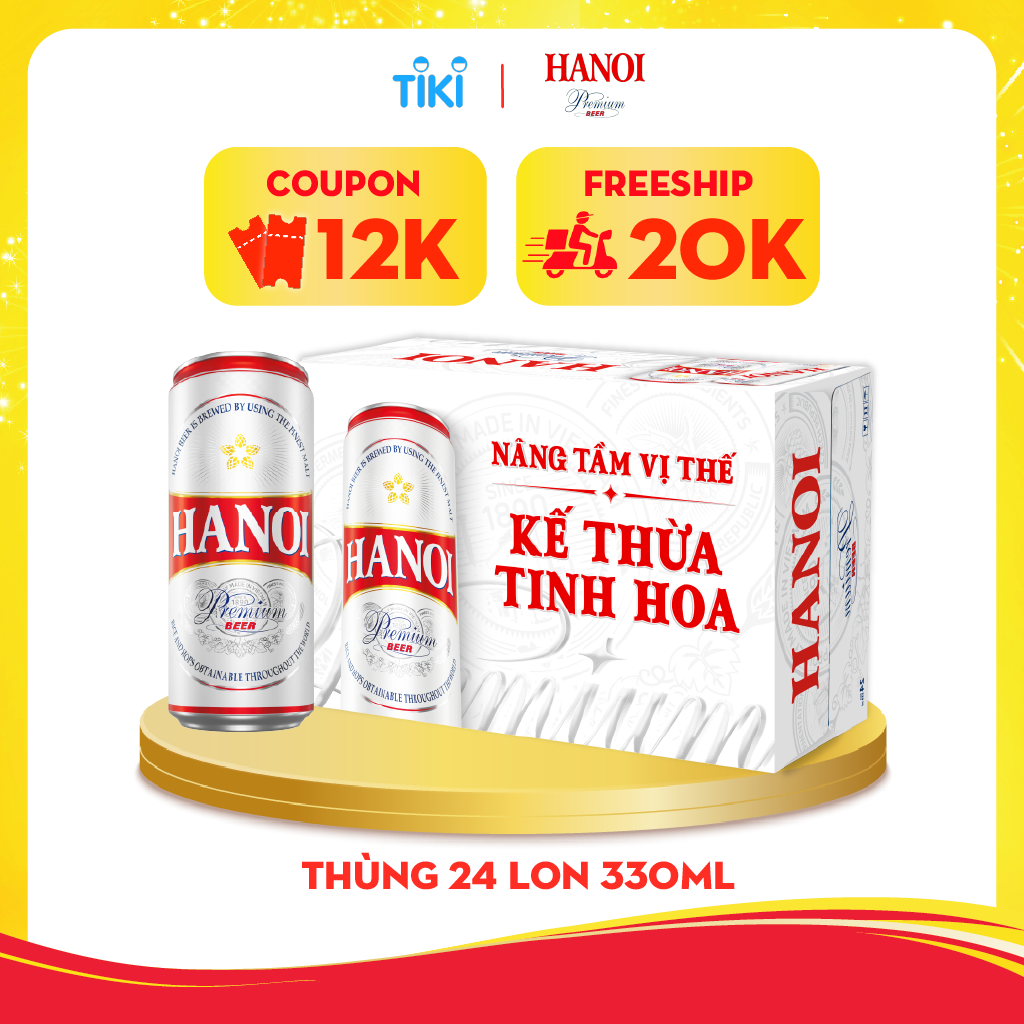 Bia Hanoi Premium - Thùng 24 lon 330ml