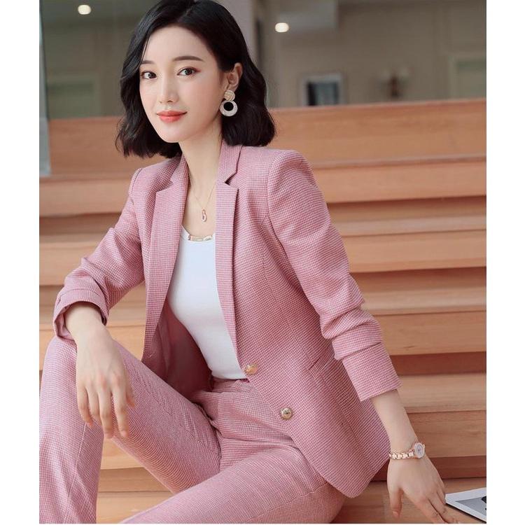 Bộ áo vest công sở quần dài phong cách thời trang Hàn Quốc