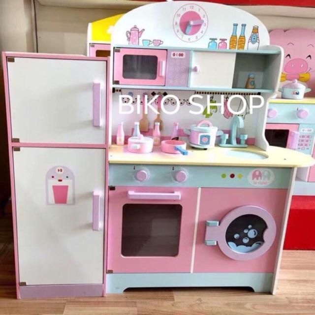 Đồ chơi bếp kèm tủ lạnh 101cm màu hồng