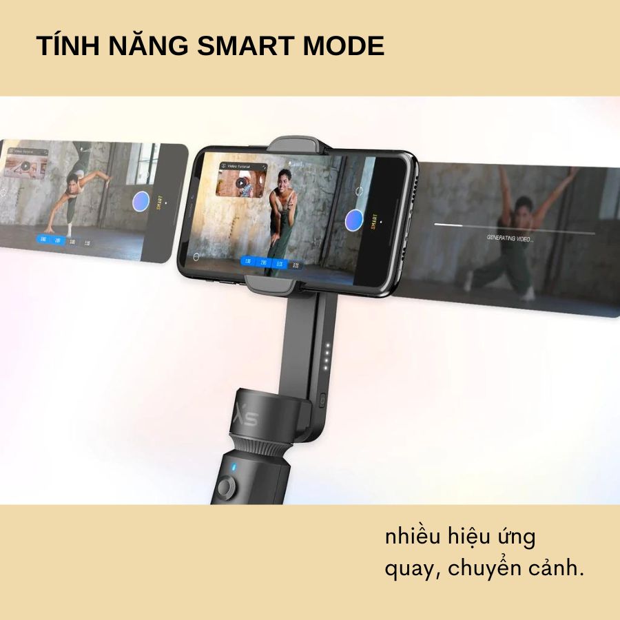 Gimbal chống rung Zhiyun Smooth XS - Tay cầm chống rung điện thoại 2 trục ổn định có khả năng kéo dài lên đến 26cm ấn tượng - Hàng nhập khẩu