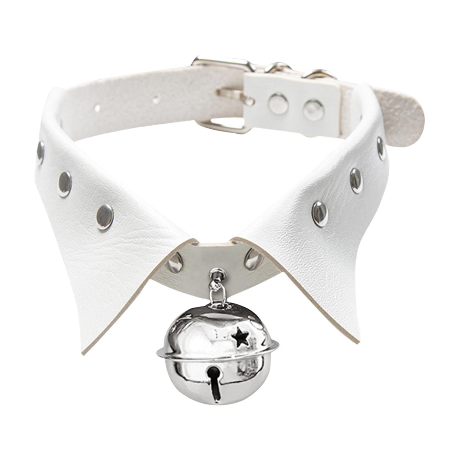 Rock Style Choker Collar Necklace Fashion PU Leather for Girls Cosplayer White