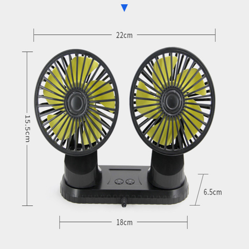 Quạt Đôi Ô Tô Nguồn USB - Để Bàn Làm Việc, Công Suất 10W Mạnh Mẽ