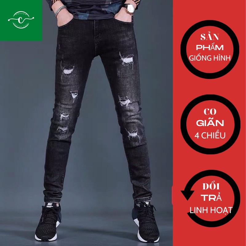 Quần Jean Nam Cao Cấp Màu Đen Không Phai Màu Quần Bò VOZODO110