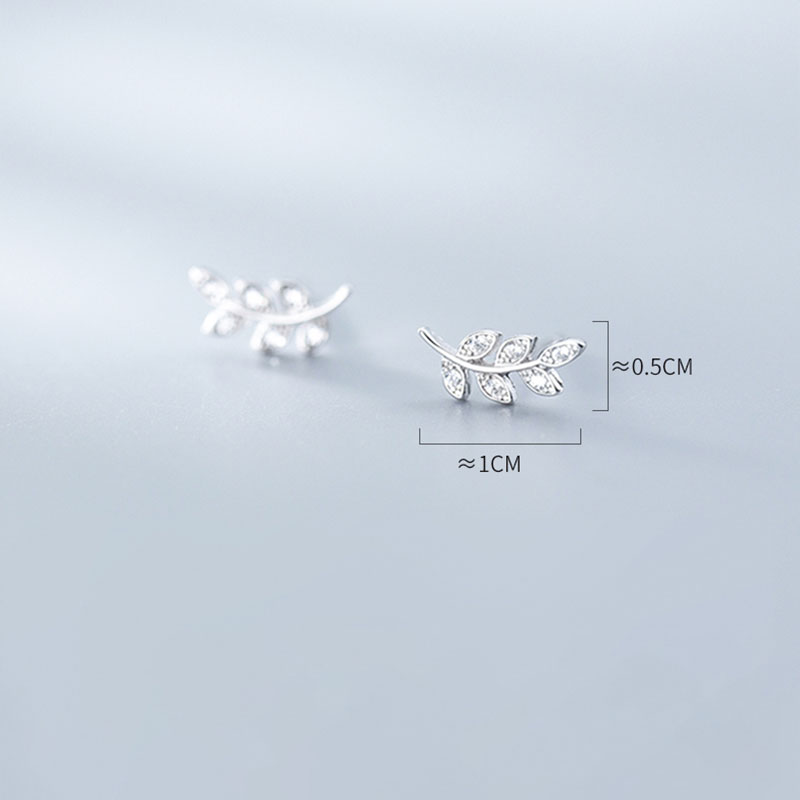Bông Tai Nữ | Bông Tai Nữ Bạc S925 Nhành Lá Thạch Thảo B2522 - Bảo Ngọc Jewelry