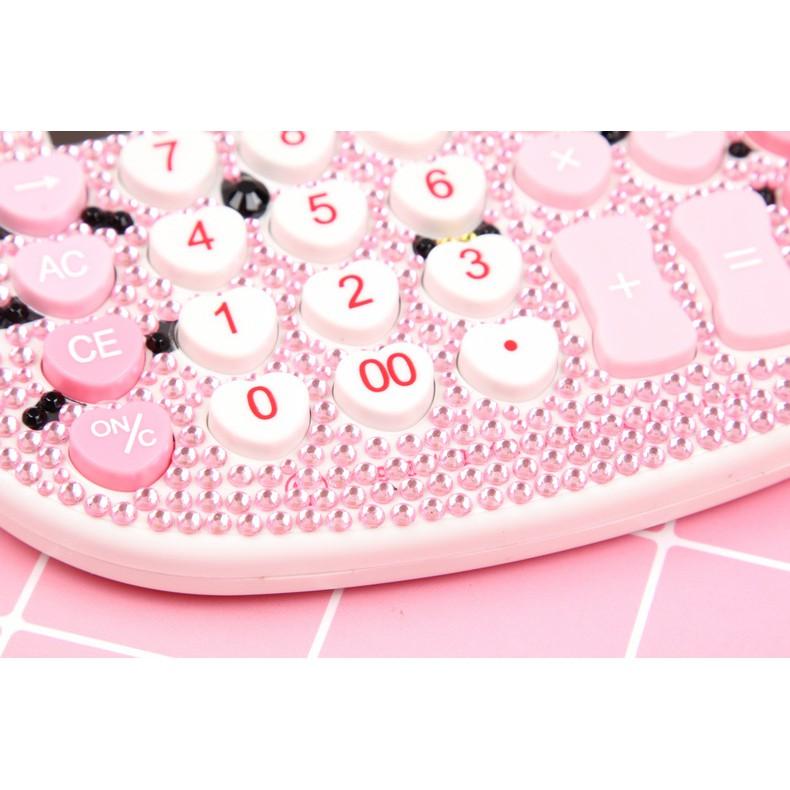 Máy tính bỏ túi hình mèo hello kitty gắn đá kim cương