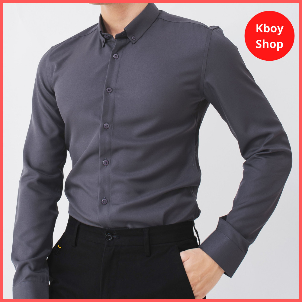 Áo Sơ Mi Nam Cotton Spandex Vải Co Giãn Form Slimfit Mềm Mịn Thấm Hút Tốt Có Bigsize - A068-1