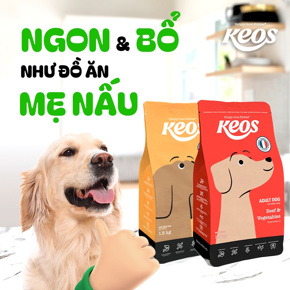 20KG Thức ăn cho Chó Keos Adult - VỊ GÀ &amp; RAU CỦ - Đồ ăn cho chó Keos Adult - Chicken and Vegetables