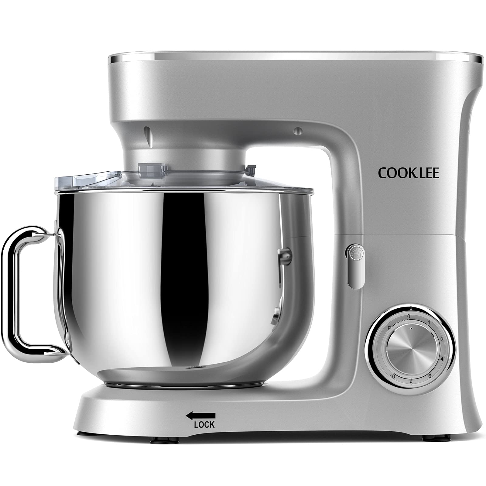 Máy nhào bột Cooklee thố 8L 1500W model SM-1551- trộn được 1,2 kg bột khô - Bánh răng kim loại cao cấp - hàng chính hãng UK, Đức nhập khẩu