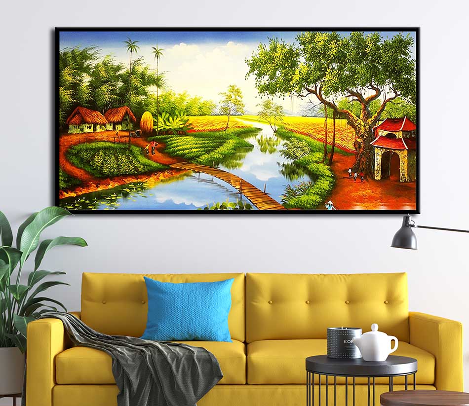 Tranh canvas treo tường làng quê Việt Nam - QVN008
