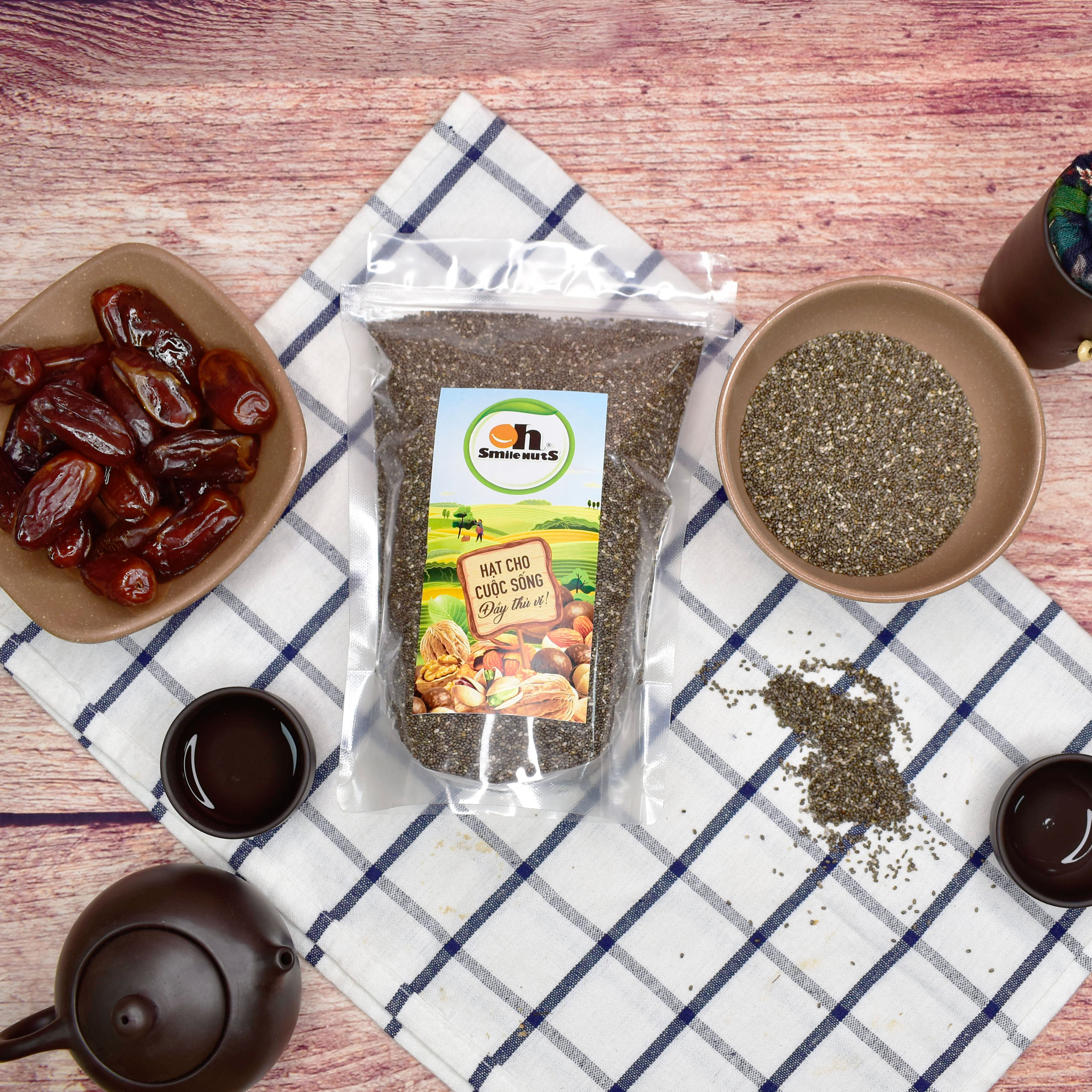 Hạt Chia Đen Hữu cơ SMILENUTS túi 500g -