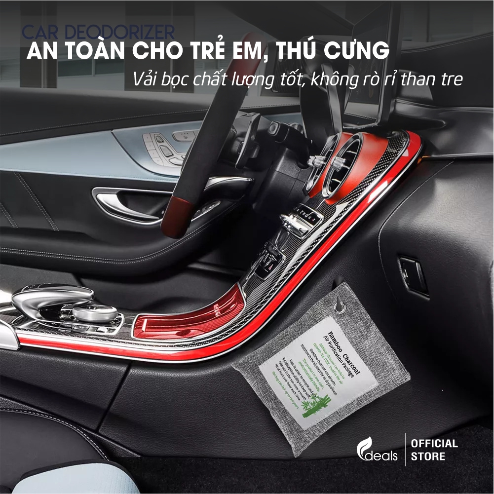 Túi Than Hoạt Tính ECODEALS Khử mùi, Chống nấm mốc, Vi khuẩn, Khí độc đến 2 năm - 100% than tre tự nhiên - 1 túi, màu ngẫu nhiên