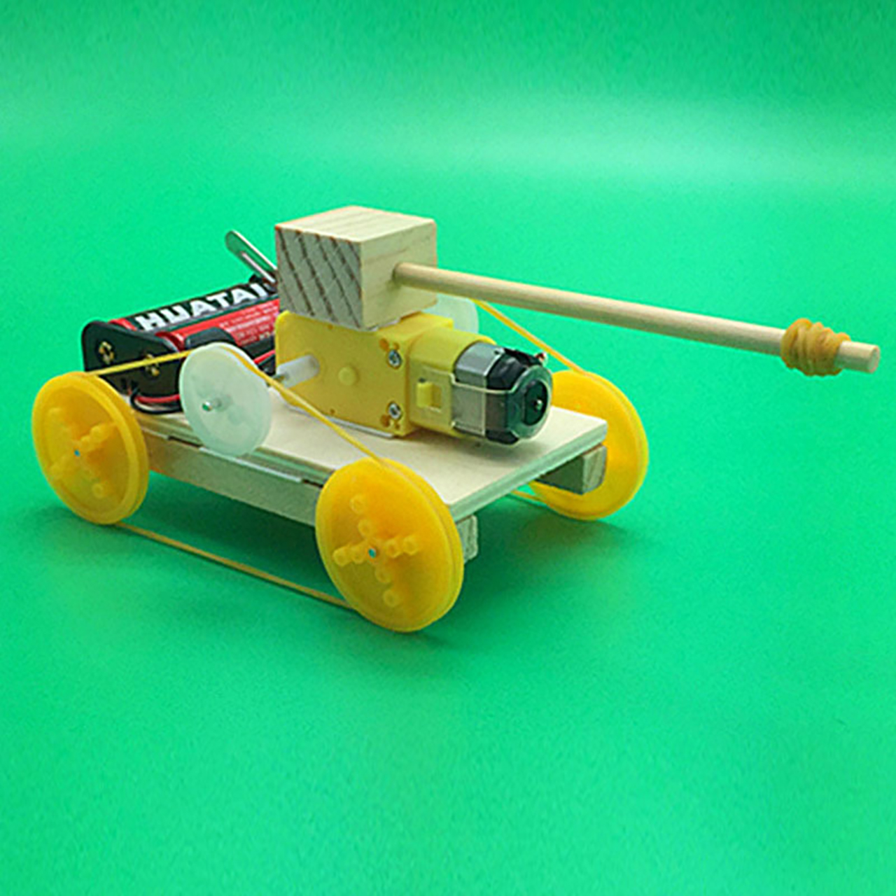 Đồ chơi trẻ em S22 thông minh sáng tạo STEM (STEAM) mô hình lắp ráp xe tăng bốn bánh bằng gỗ
