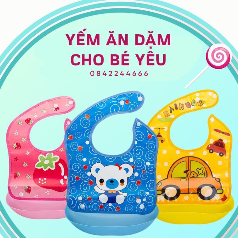 Yếm Ăn Dặm, Yếm Máng chống thấm có thể tháo dời Dành Cho Bé 6 tháng – 3 Tuổi An Toàn Cao Cấp