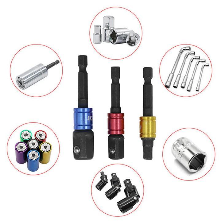 Bộ 3 đầu chuyển vặn chuôi lục giác cho máy khoan