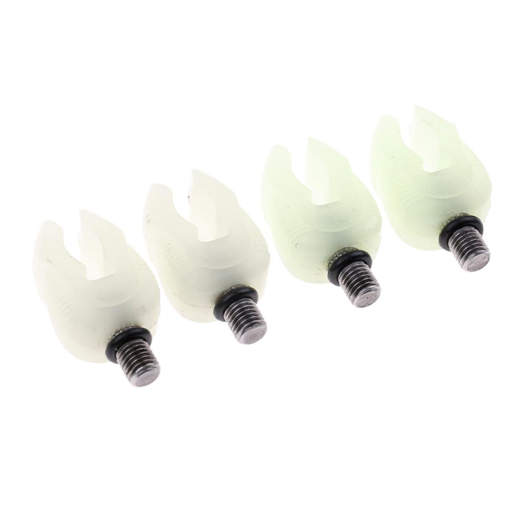 4pcs Fluorescent Fishing Rod Rest Butt Rest Head Luminous Gripper Grips L