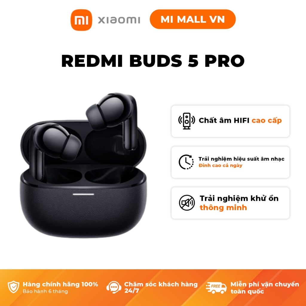 Phiên bản toàn cầu tai nghe Xiaomi Redmi Buds 5 Pro - Hàng Chính Hãng