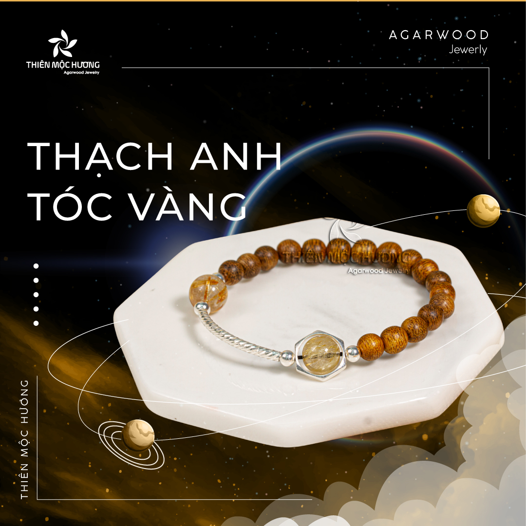 Vòng tay Trầm Hương tự nhiên Lục Tú Vân Hà - An nhiên mix charm bạc 925 cao cấp -  Trầm Tốc Việt Nam - Thiên Mộc Hương