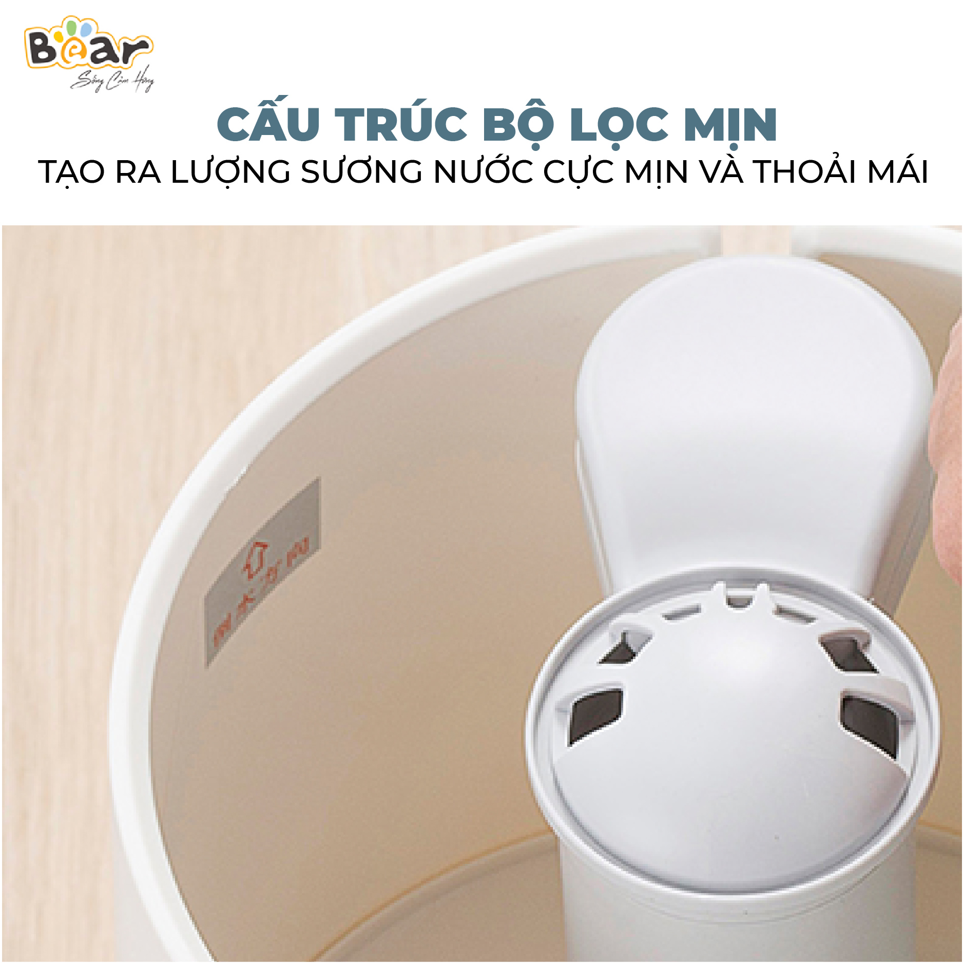 Máy Phun Sương Tạo Ẩm Bear Làm Mát Không Khí, Bộ Lọc Ion Bạc Diệt Khuẩn, Tiết Kiệm Năng Lượng JSQ-C45U1 - Hàng chính hãng