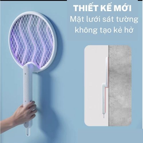 Vợt Diệt Muỗi Thông Minh Gấp Gọn 2 In 1 Kiêm Đèn Bắt Muỗi Tự Động Ban Đêm Gấp Gọn, 2 Lớp Lưới Bảo Vệ An Toàn - Hàng Loại 1 - Chính Hãng MINIIN