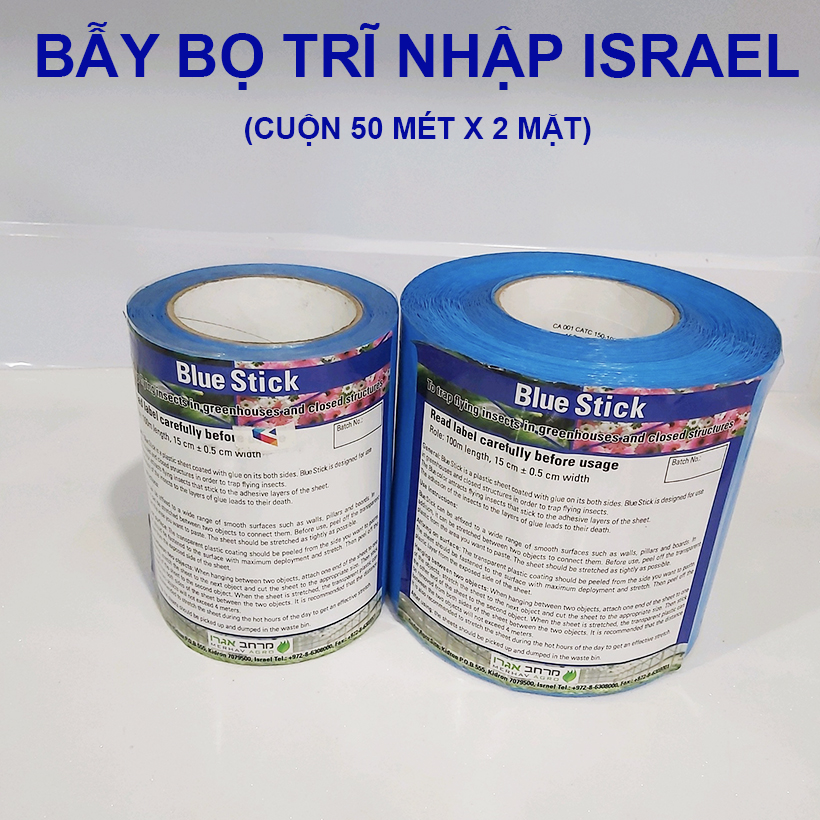 Keo Bẫy Xanh Diệt Bọ Trĩ nhập khẩu Israel Blue Trap (Combo 10 mét) gây hại nông nghiệp với thời gian trên 8 tháng chịu mưa nắng và nước tưới