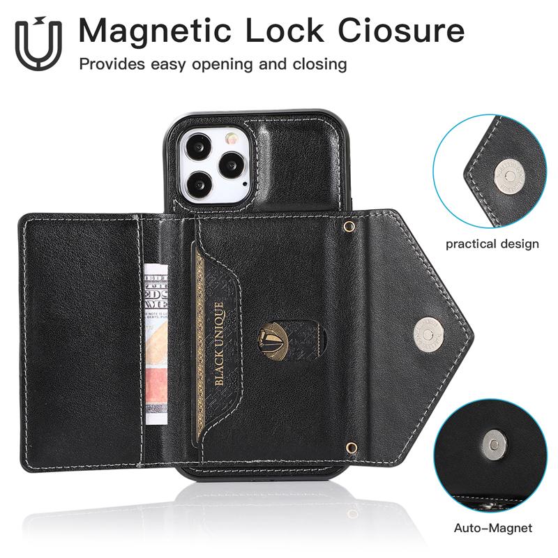 Bao Da Nắp Gập Có Ngăn Đựng Thẻ Hít Nam Châm Thời Trang Cho Iphone12 Mini 11 Pro Xs Max Xr I8 I7