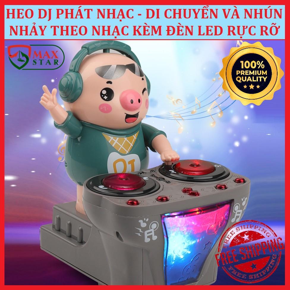 Heo phát nhạc Đồ chơi heo chơi DJ di chuyển nhảy múa phát nhạc đèn nháy dễ thương cho bé