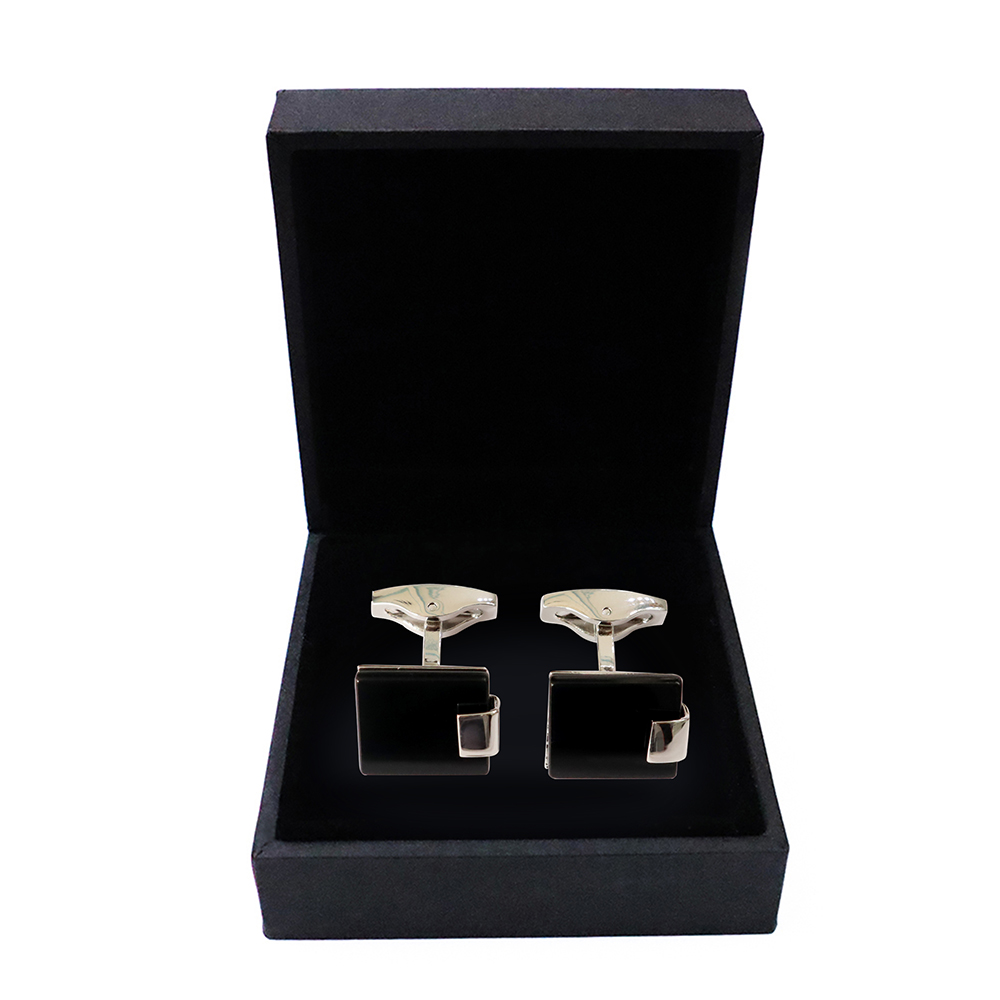 Khuy măng set, cufflinks măng set-Khuy măng set cài áo cho nam  màu trắng kim MSTK027