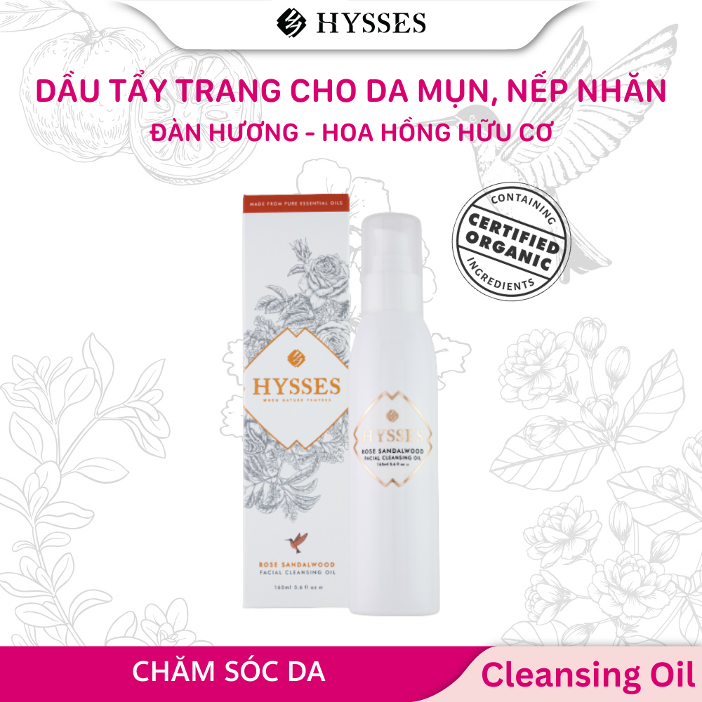 Dầu Tẩy Trang Cao Cấp Hysses Cleansing Oil Làm Sạch Sâu Lớp Tẩy Trang Và Bụi Bẩn, Làm Trắng Da, Mờ Vết Thâm, Sẹo Mụn Với Tinh Dầu Gỗ Đàn Hương - Hoa Hồng Hữu Cơ Tự Nhiên