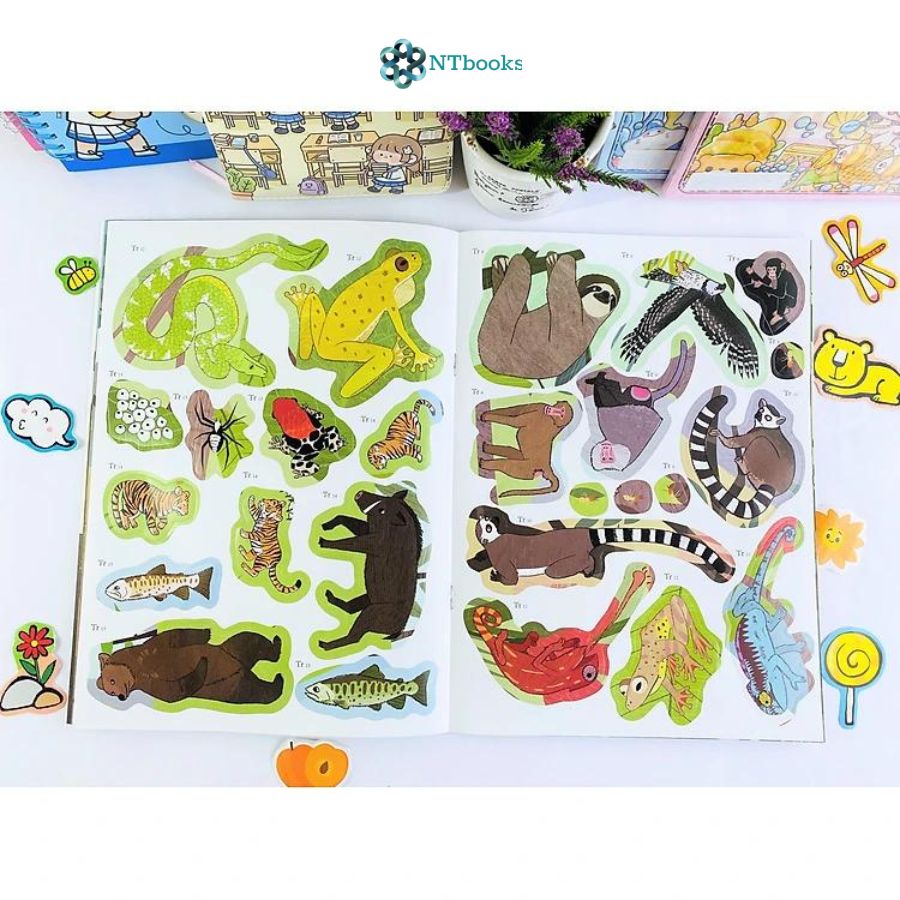 Combo 5 cuốn sách Sticker Bước Vào Thế Giới Thiên Nhiên Kỳ Thú Tập 1