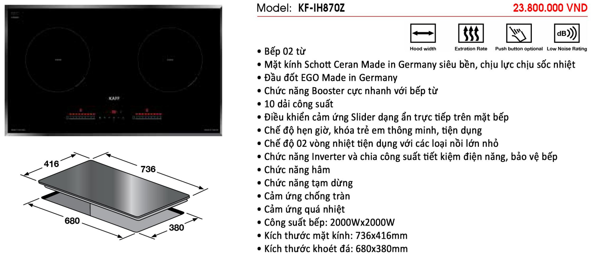 Bếp điện từ KAFF KF-IH870Z - Sản phẩm chính hãng