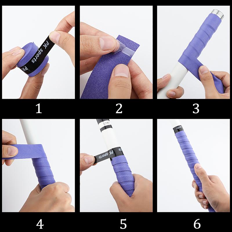 4/6PCS tennis Tape Tay lái xe đạp tay cầm chống trượt Bánh cầu baes Color: 6pcs Red