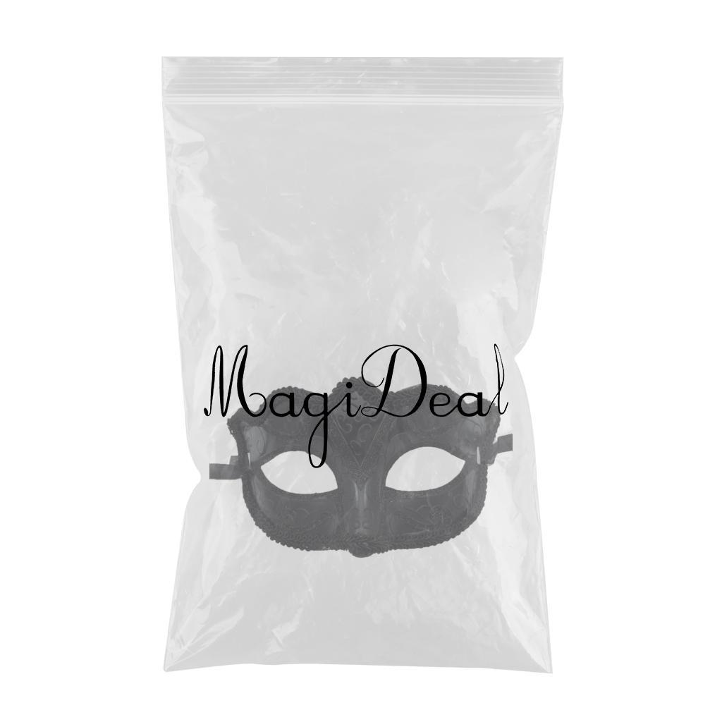 4 Pieces Women Mens Masquerade Ball Mask Venetian Party Eye Mask Black