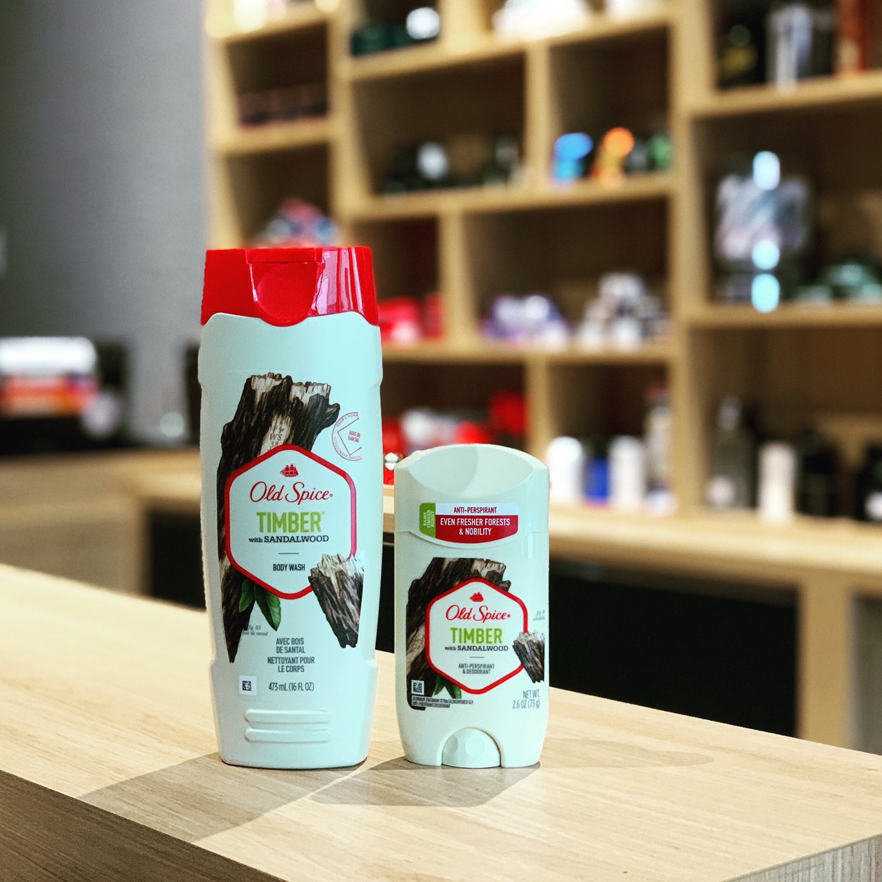 Combo sữa tắm + sáp khử mùi Old Spice Timber mẫu mới ( 473ml-73g )