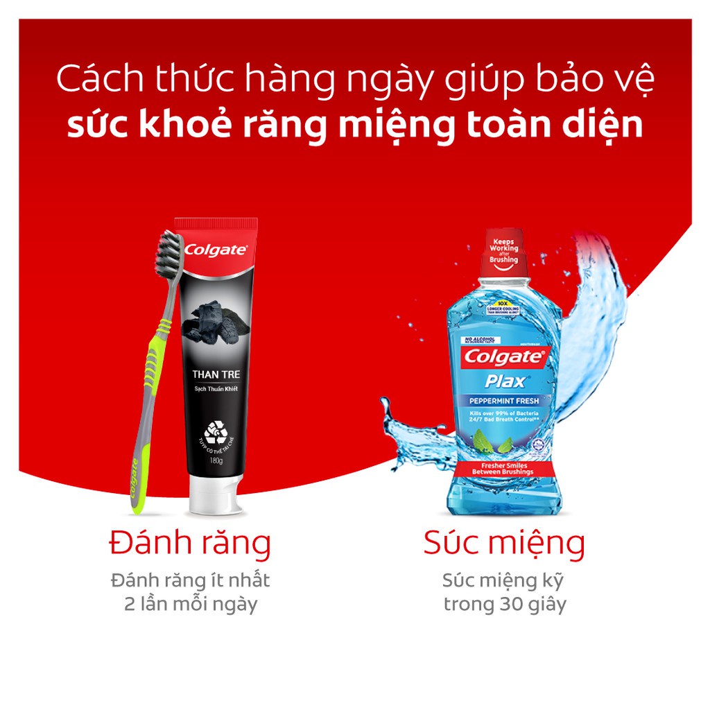 Bộ 2 Bàn chải Colgate Slimsoft Between Charcoal lông chải mềm mảnh xen sợi phủ than hoạt tính ( màu ngẫu nhiên )