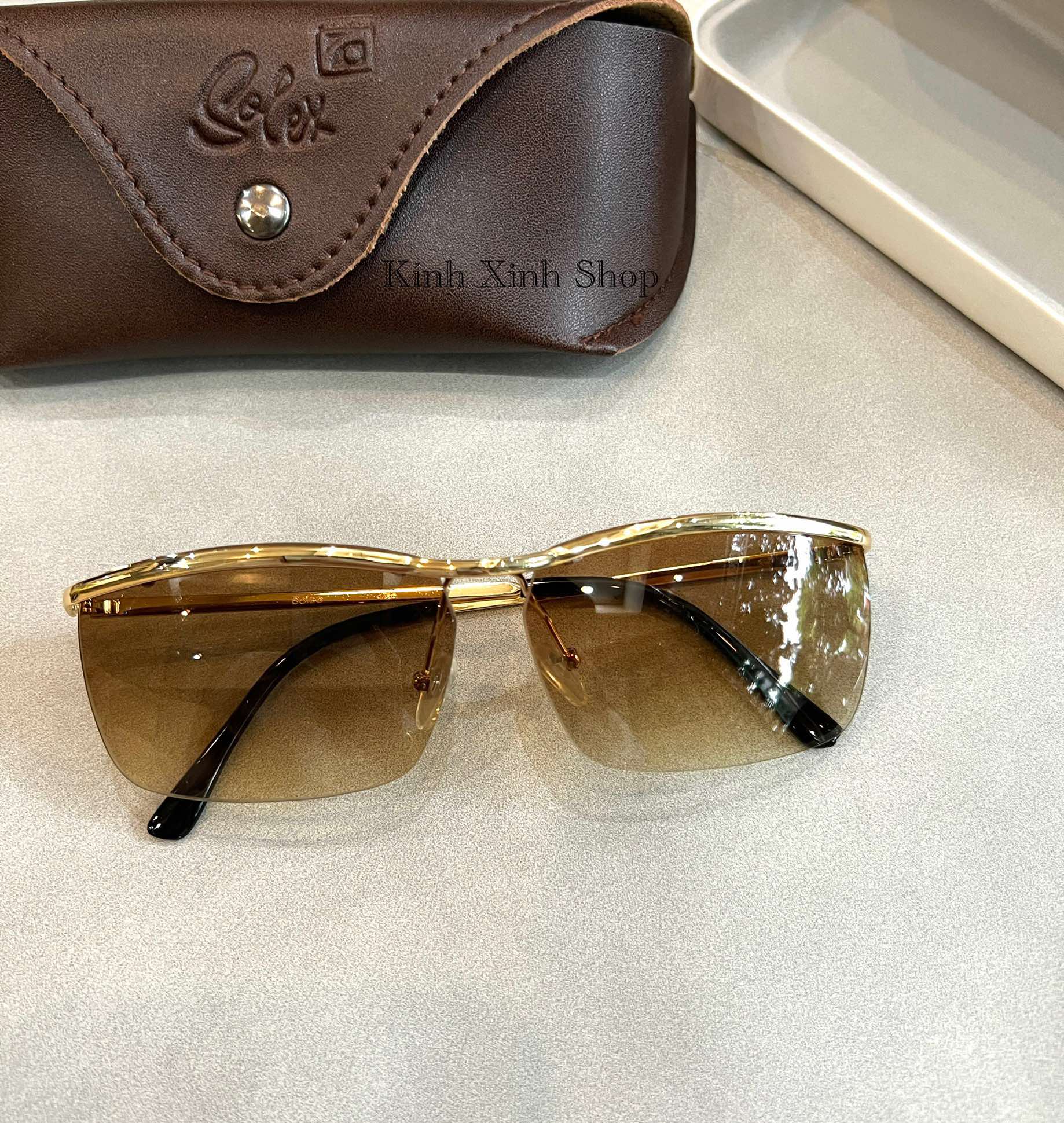 Kính râm Amor cao cấp cho nam dáng ôm gọng nhỏ mạ vàng 14K + Tặng Fullbox phụ kiện cao cấp