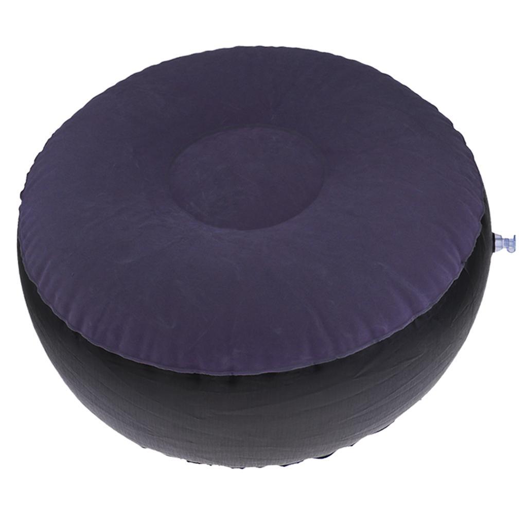 2x Portable Air Inflatable Stool Ottoman Chair For Fishing Bedroom Dark Blue