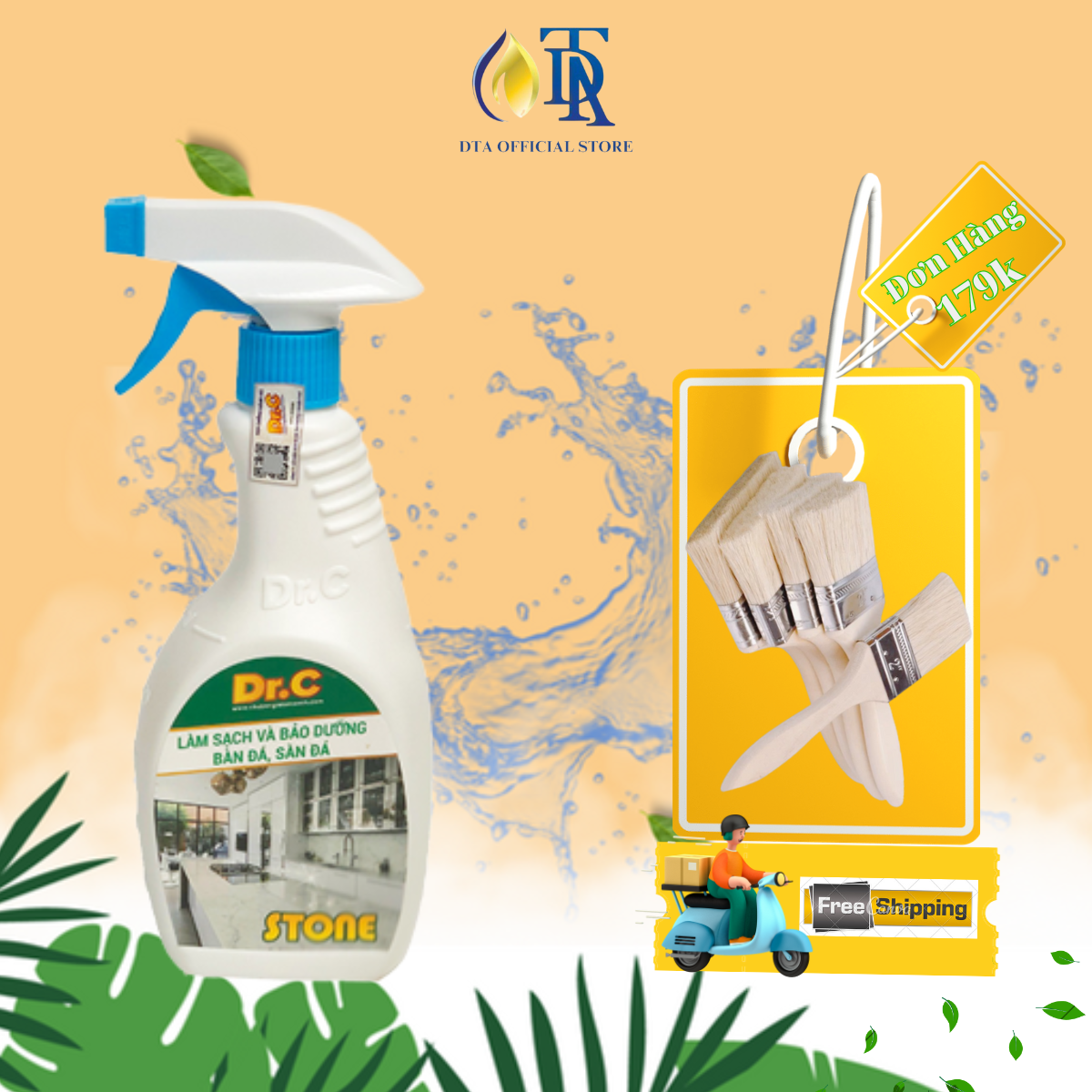 Nước Tẩy Rửa Đa Năng,Tẩy Vết Keo,Tẩy Sơn Trên Nền Gạch,Tẩy Bàn Đá,Tẩy Vết Bẩn Bám Lâu Ngày  DR.C Stone 500ml