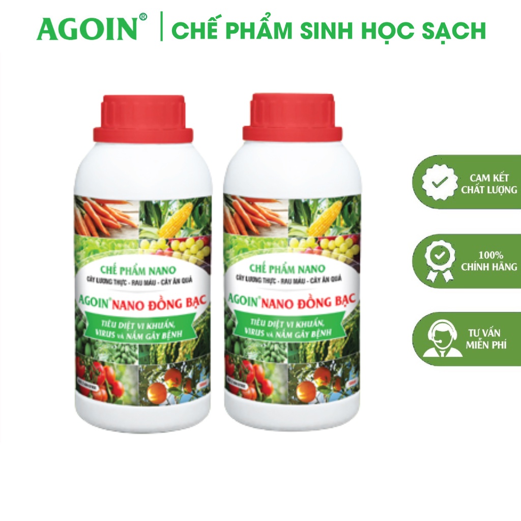 Chế Phẩm Sinh Học Agoin Nano Đồng Bạc Sử Dụng Cho Cây Lương Thực - Rau Màu - Cây Ăn Qủa