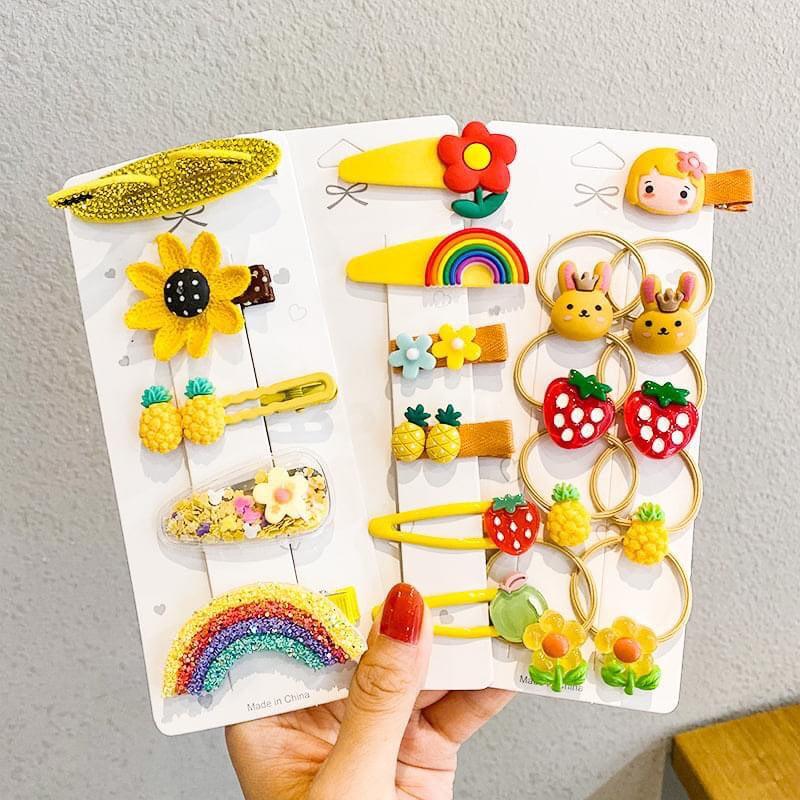 Kẹp tóc chất liệu vải cao cấp, họa tiết nơ xinh xắn, quà tặng bé gái