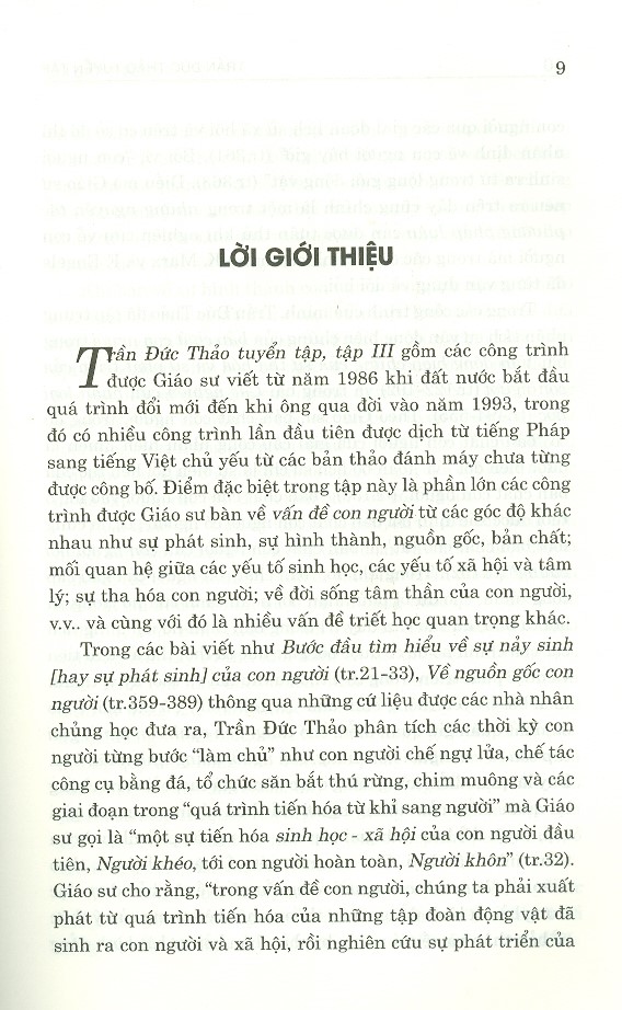 Trần Đức Thảo Tuyển Tập, Tập III (1986-1993)