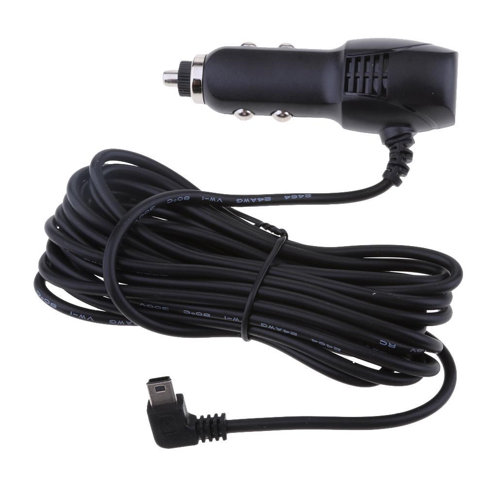 Universal 5V 2A Car Charger Adapter with Mini USB Right Cable for GPS DVR
