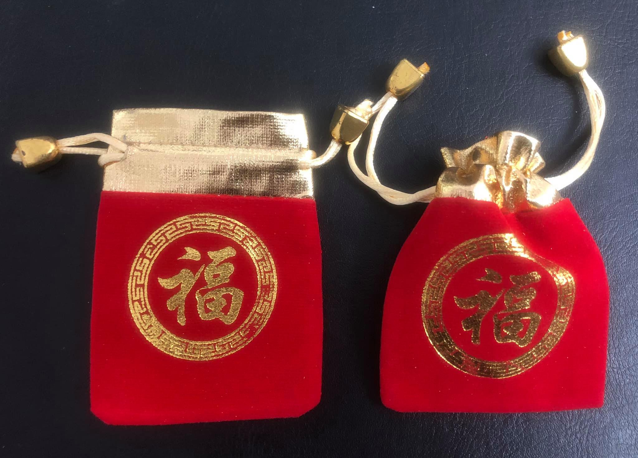 Combo 10 túi gấm đỏ chữ Phúc may mắn và tài lộc, phong thủy sưu tầm
