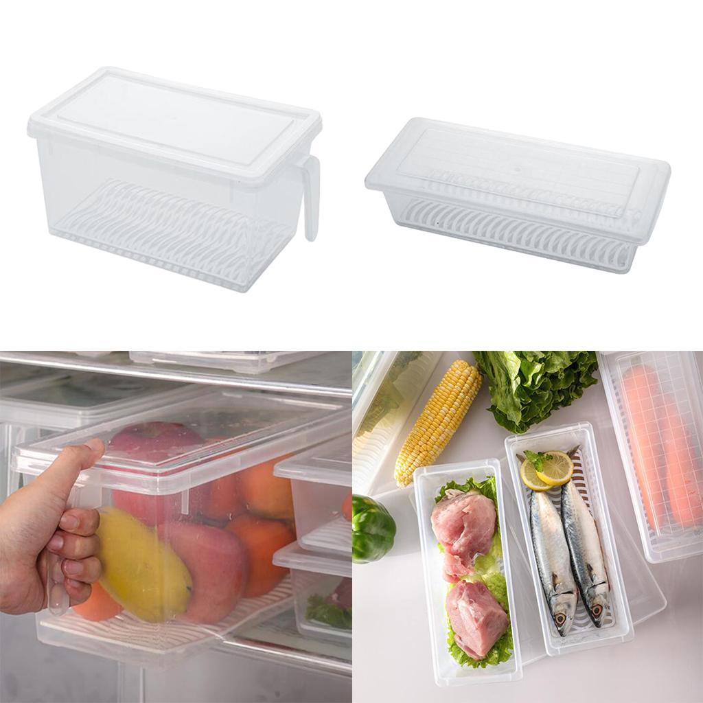 Plastic Food Storage Container Refrigerator Organizer Box with Handle