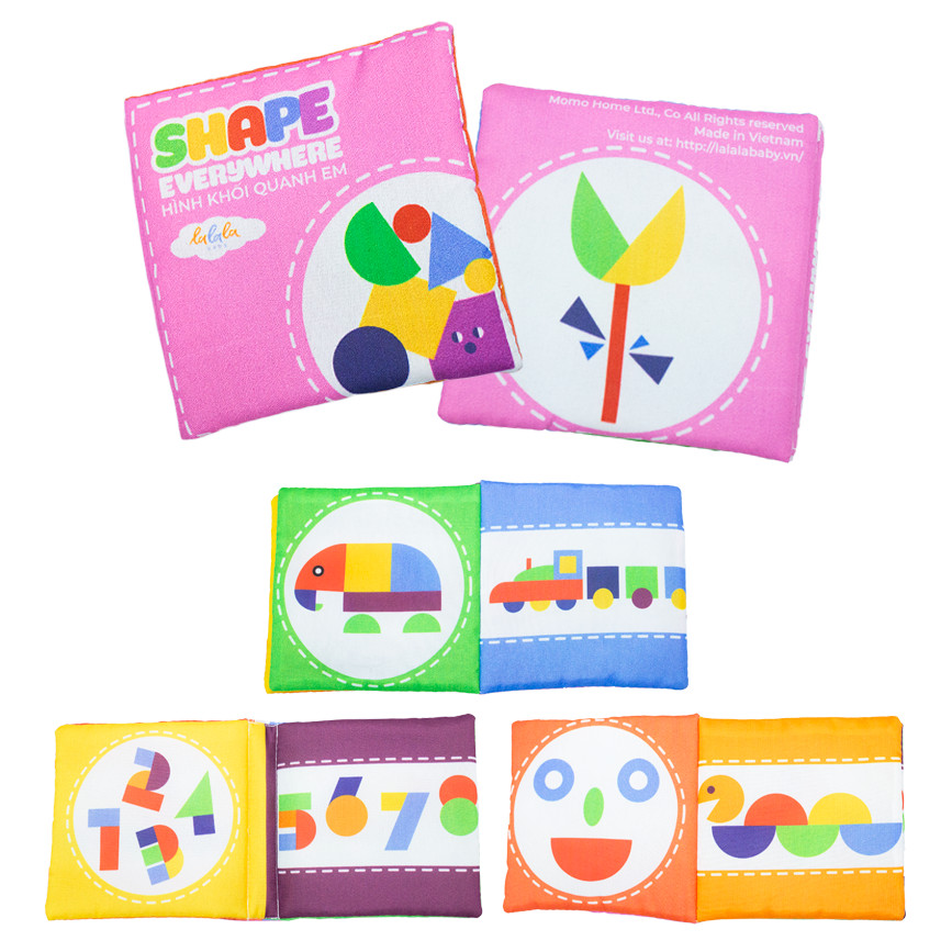 Bộ 4 Cuốn Sách Vải Cỡ Nhỏ Cho Trẻ Sơ Sinh Touch and See Mini Cloth Book - Lalala Baby