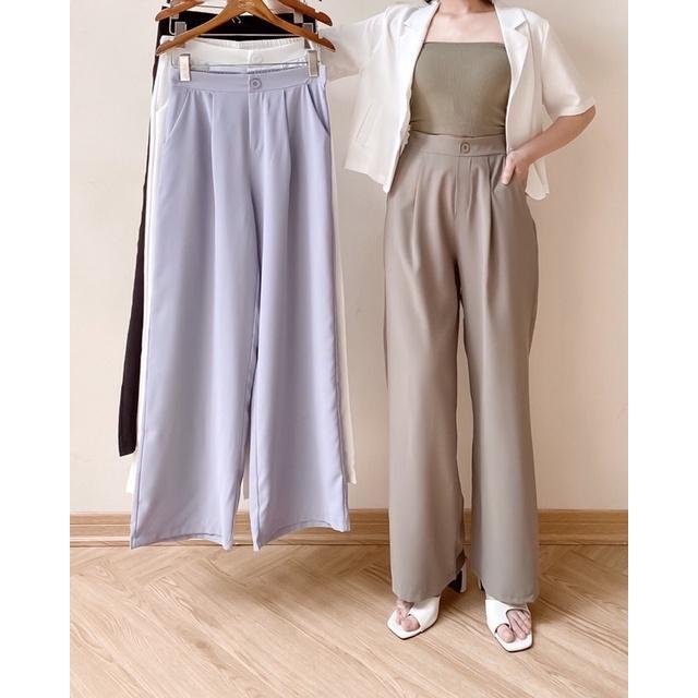 Quần suông culottes nữ chun sau ly bụng 72q01 by germe