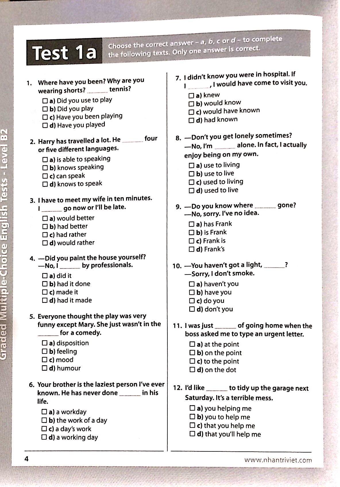 Graded Multiple - Choice English Test Level B2 (Không CD)