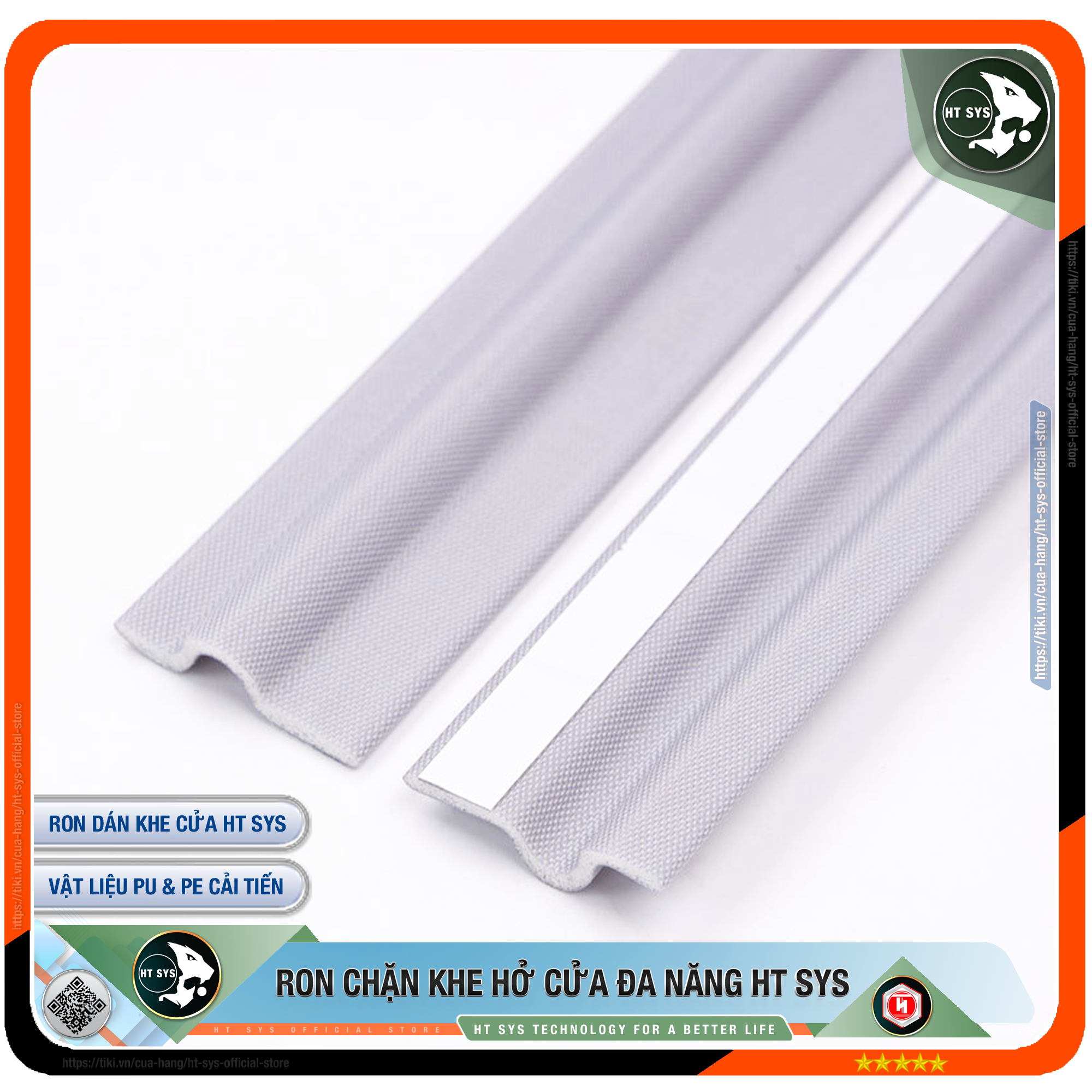 Cuộn Ron Dán Che Khe Cửa - Chân Cửa - Khung Cửa HT SYS Chống Bụi, Ngăn Côn Trùng, Chống Ồn, Chống Thoát Nhiệt Điều Hòa, Chống Va Đập Cửa - Mẫu Cải Tiến 2021 ( Hàng Chính Hãng )