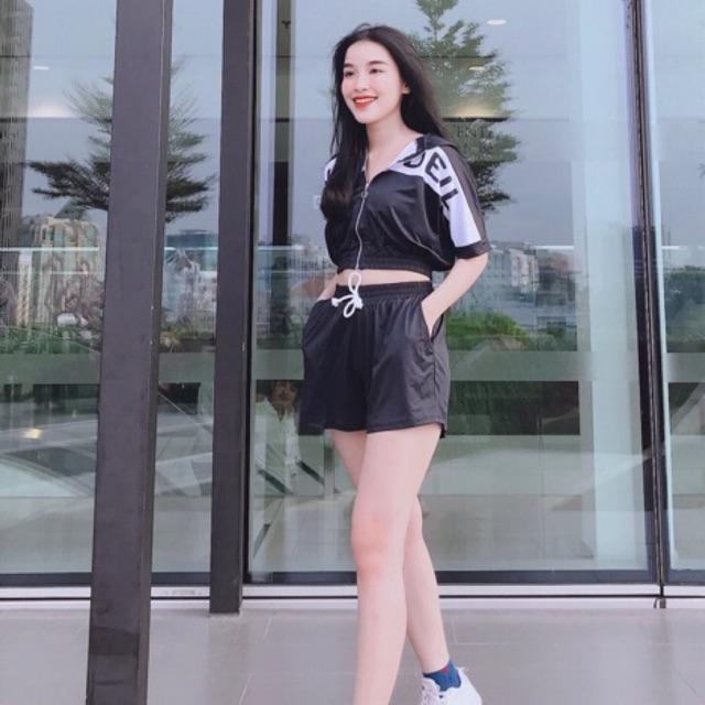 SET SHORT PHỐI CHỮ - CHẤT THUN LẠNH MỊN MÁT