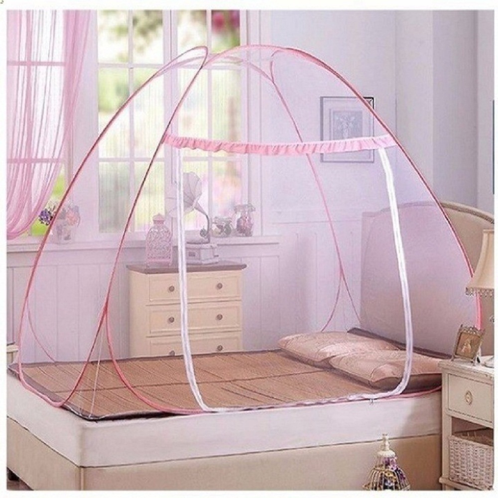 Màn chụp du lịch gấp gọn khung thép cao cấp kích thước 1,8m x 2m giao màu họa tiết ngẫu nhiên