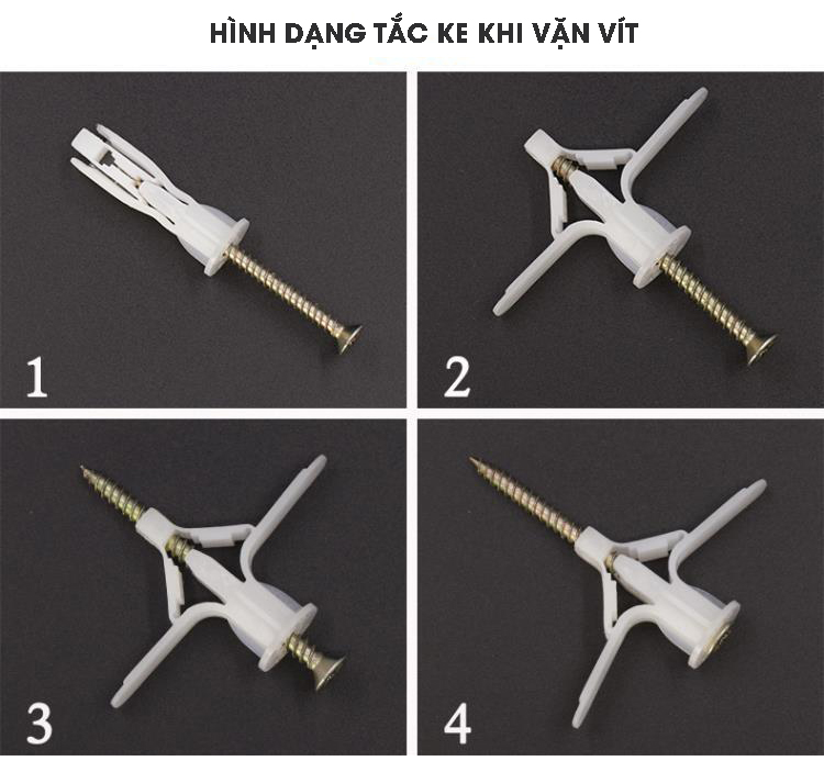 COMBO 10 BỘ TẮC KE BƯỚM, VÍT NỞ BƯỚM DẠNG MỎ NEO, BẮT VÍT TƯỜNG, THẠCH CAO, GỖ,CHO MỌI LOẠI VẬT LIỆU, SIÊU GIỮ CHẮC. - MH2011